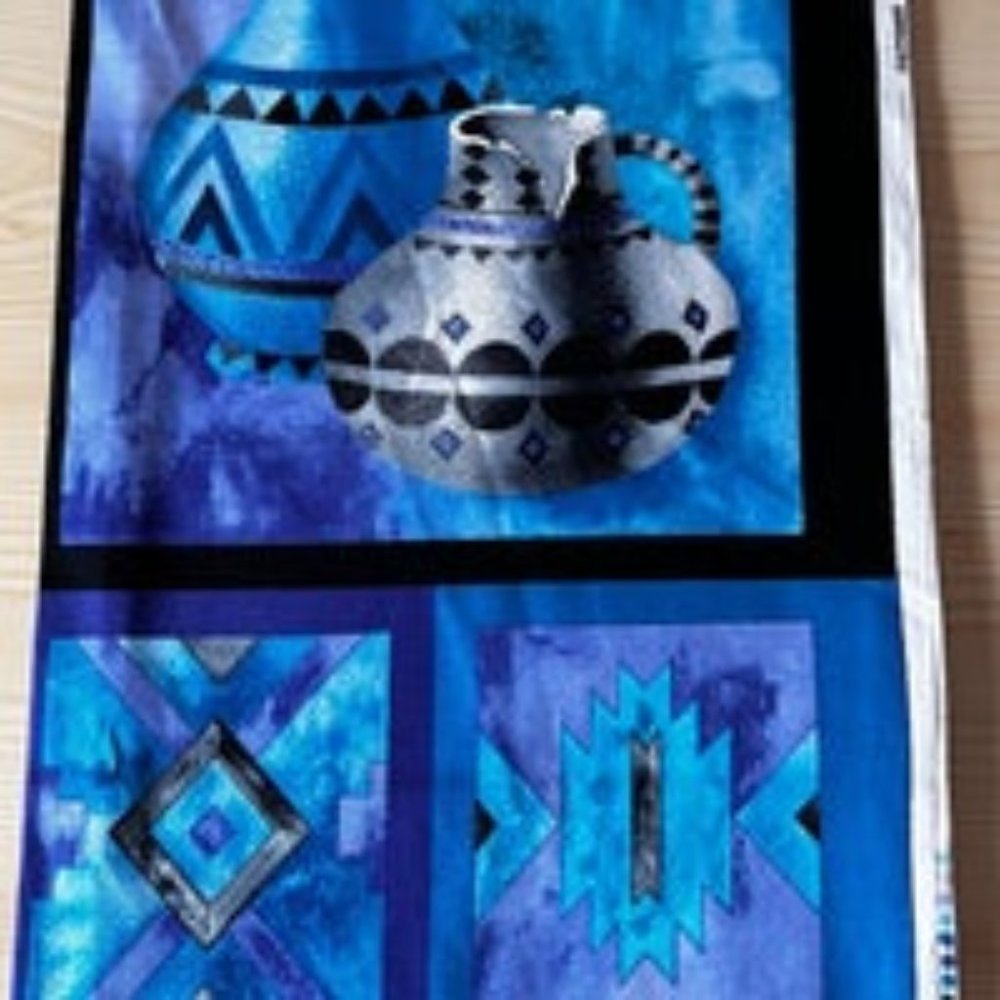 Blue & Black Southwest Print/Style Piece of Material